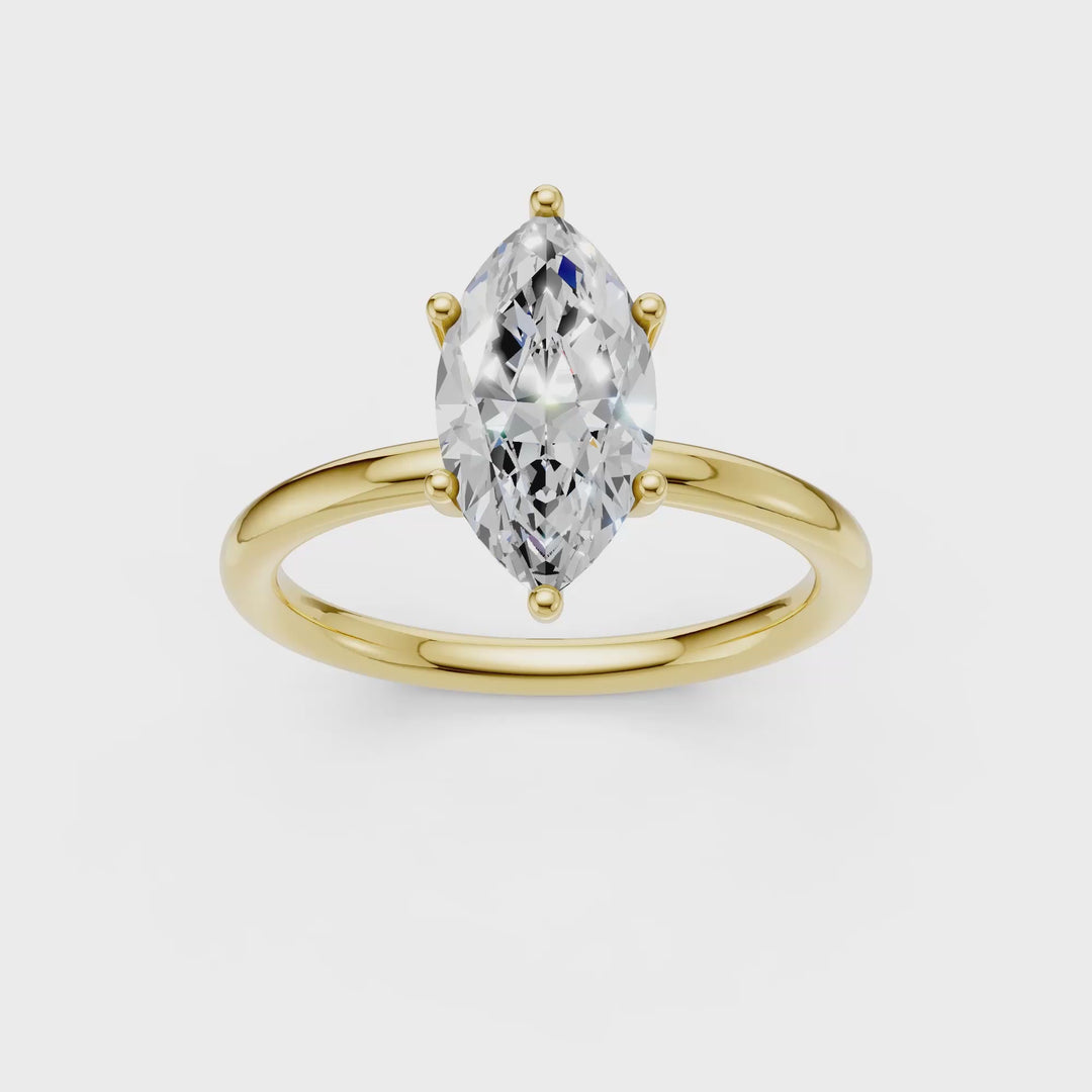Hidden Halo Plain Shank Engagement Ring (Marquise) in 14K Yellow Gold – Silvadi Jewelry Aurora CO