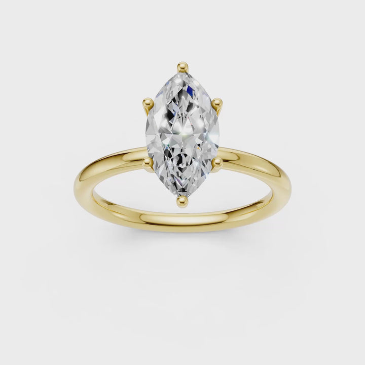 Hidden Halo Plain Shank Engagement Ring (Marquise) in 14K Yellow Gold – Silvadi Jewelry Aurora CO