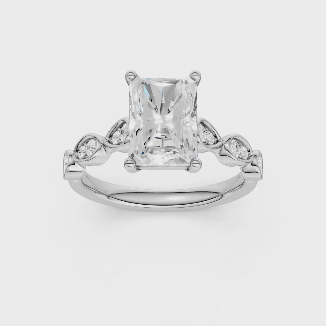 Trellis Shank Engagement Ring (Radiant) in 14K White Gold – Silvadi Jewelry Aurora CO