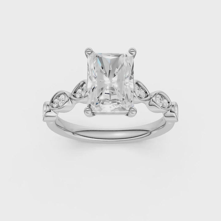 Trellis Shank Engagement Ring (Radiant) in 14K White Gold – Silvadi Jewelry Aurora CO