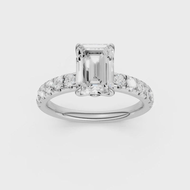 Tulip Head Engagement Ring (Emerald) in 14K White Gold – Silvadi Jewelry Aurora CO