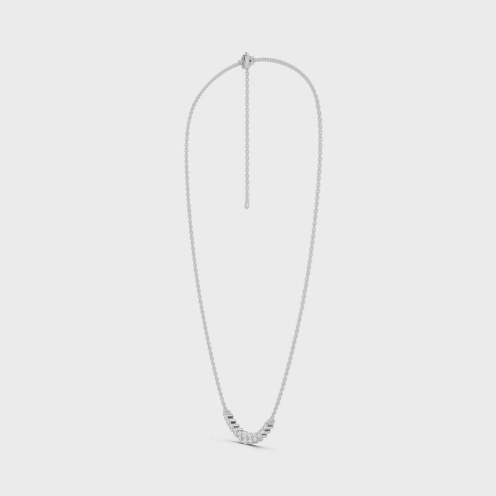 Smiley Graduated Diamond Necklace (Round) in 14K White Gold – Silvadi Jewelry Aurora CO