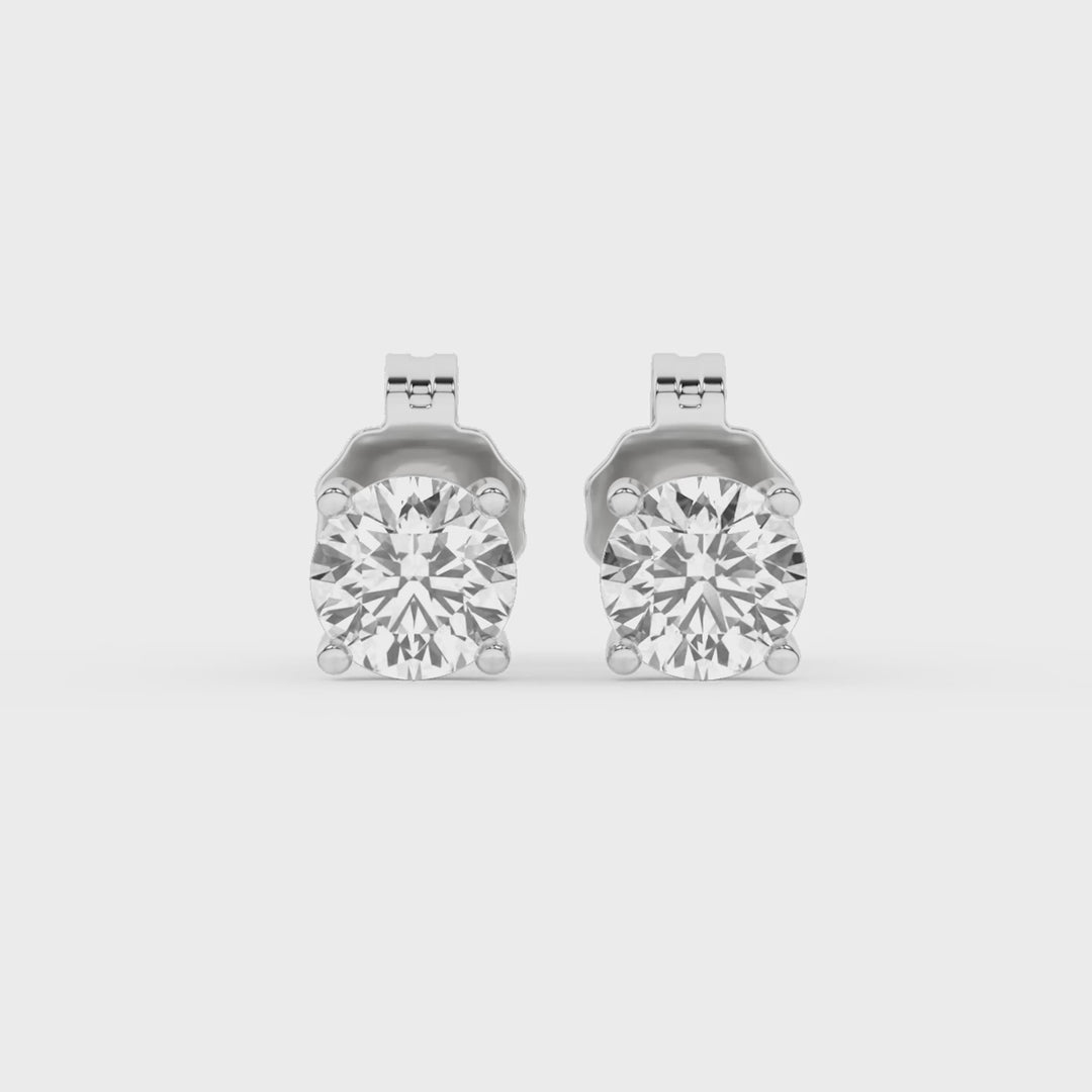 Stud Earrings (Round) in 14K White Gold – Silvadi Jewelry Aurora CO