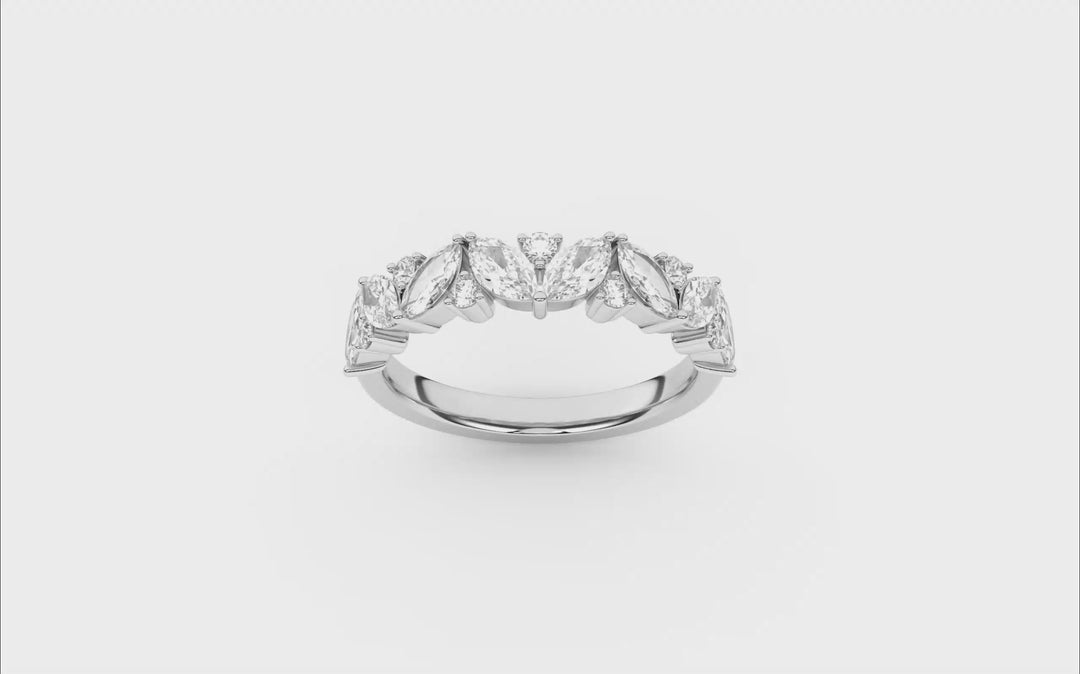 Marquise Fashion Band (Marquise, Round) in 14K White Gold – Silvadi Jewelry Aurora CO
