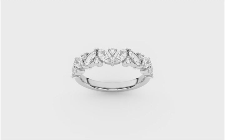 Marquise Fashion Band (Marquise, Round) in 14K White Gold – Silvadi Jewelry Aurora CO