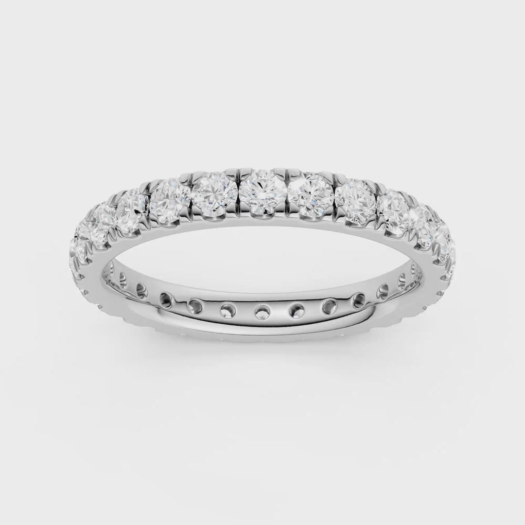 Pave Eternity Band (Round) in 14K White Gold – Silvadi Jewelry Aurora CO
