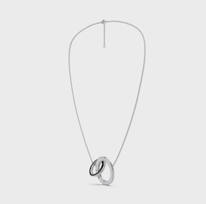 Gold and Diamond Interlink Circle Pendant (Round) in 14K White Gold – Silvadi Jewelry Aurora CO