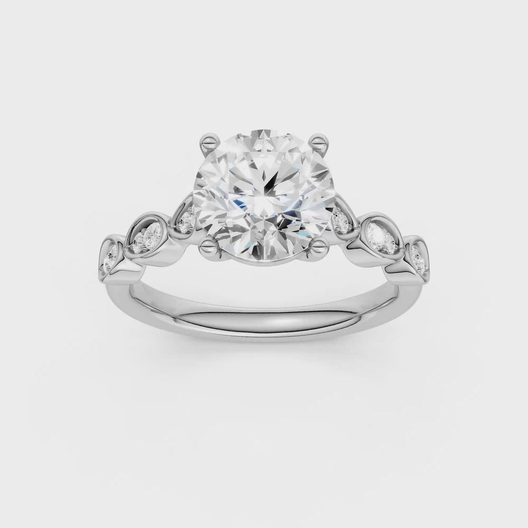 Trellis Shank Engagement Ring (Round) in 14K White Gold – Silvadi Jewelry Aurora CO