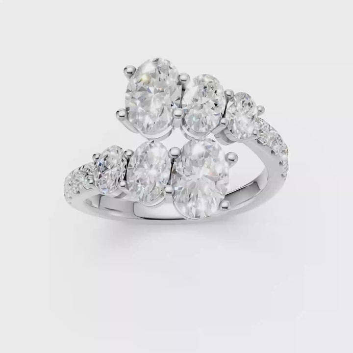 Bypass Diamond Ring (Oval) in 14K White Gold – Silvadi Jewelry Aurora CO
