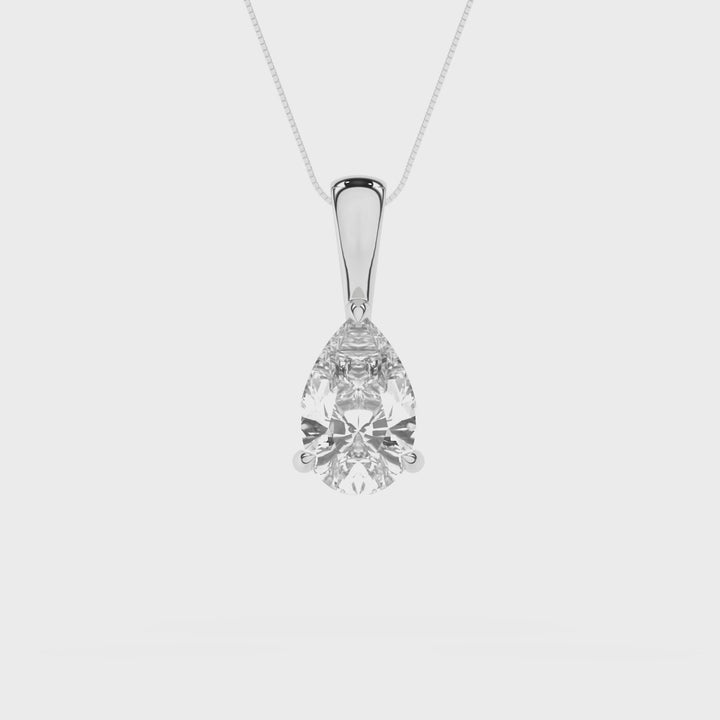 Solitaire Pendant (Pear) in 14K White Gold – Silvadi Jewelry Aurora CO