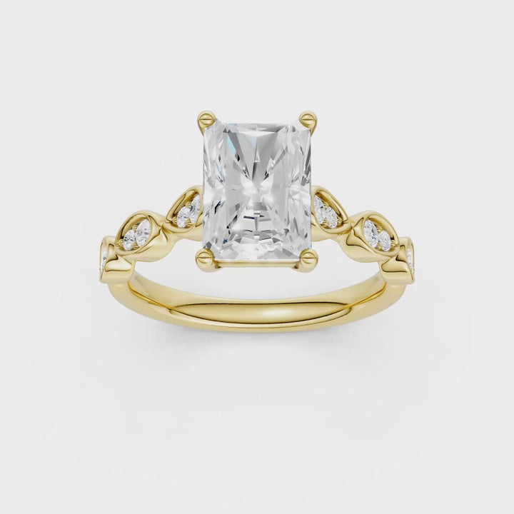 Trellis Shank Engagement Ring (Radiant) in 14K Yellow Gold – Silvadi Jewelry Aurora CO