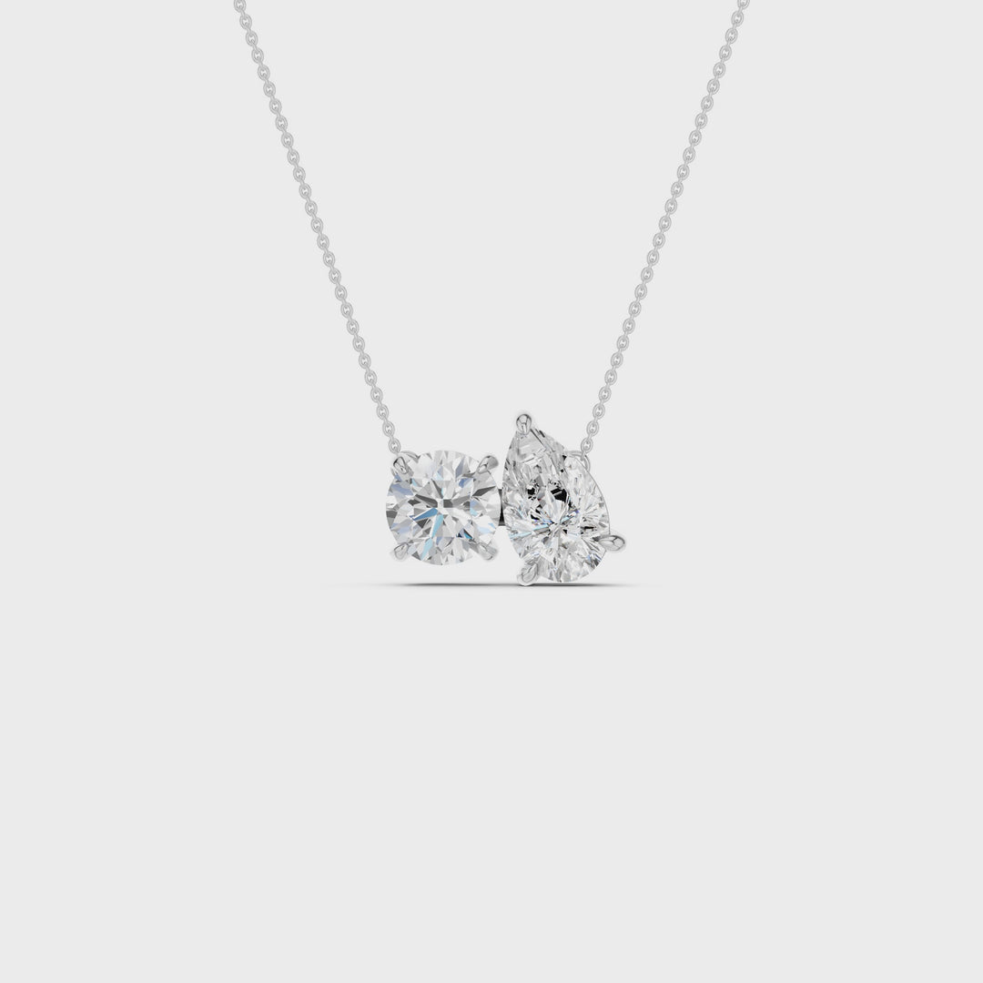 Toi et Moi Pendant (Round, Pear) in 14K White Gold – Silvadi Jewelry Aurora CO
