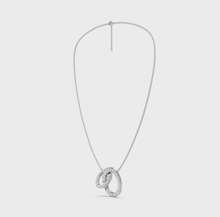 Double Diamond Interlink Circle Pendant (Round) in 14K White Gold – Silvadi Jewelry Aurora CO