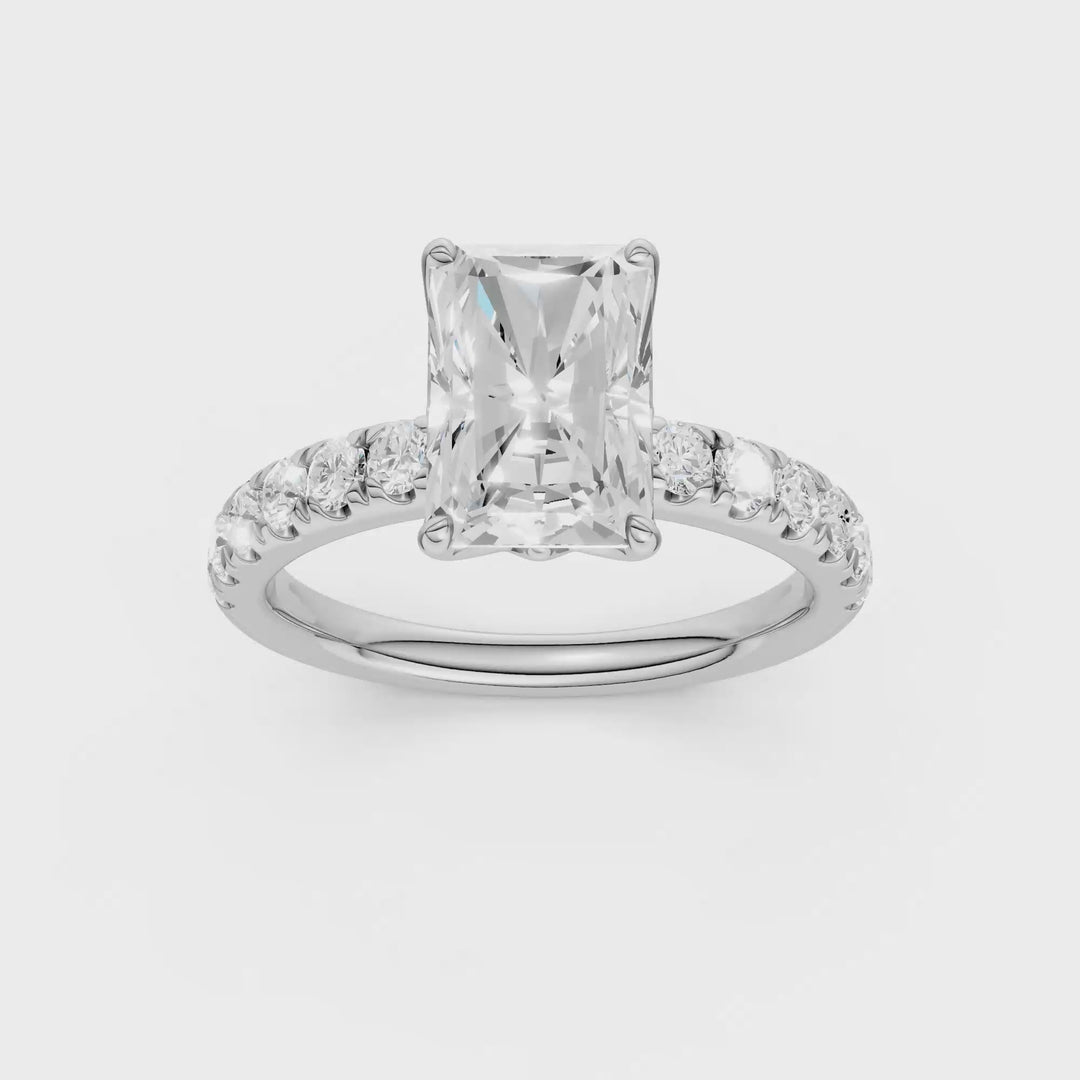 Tulip Head Engagement Ring (Radiant) in 14K White Gold – Silvadi Jewelry Aurora CO