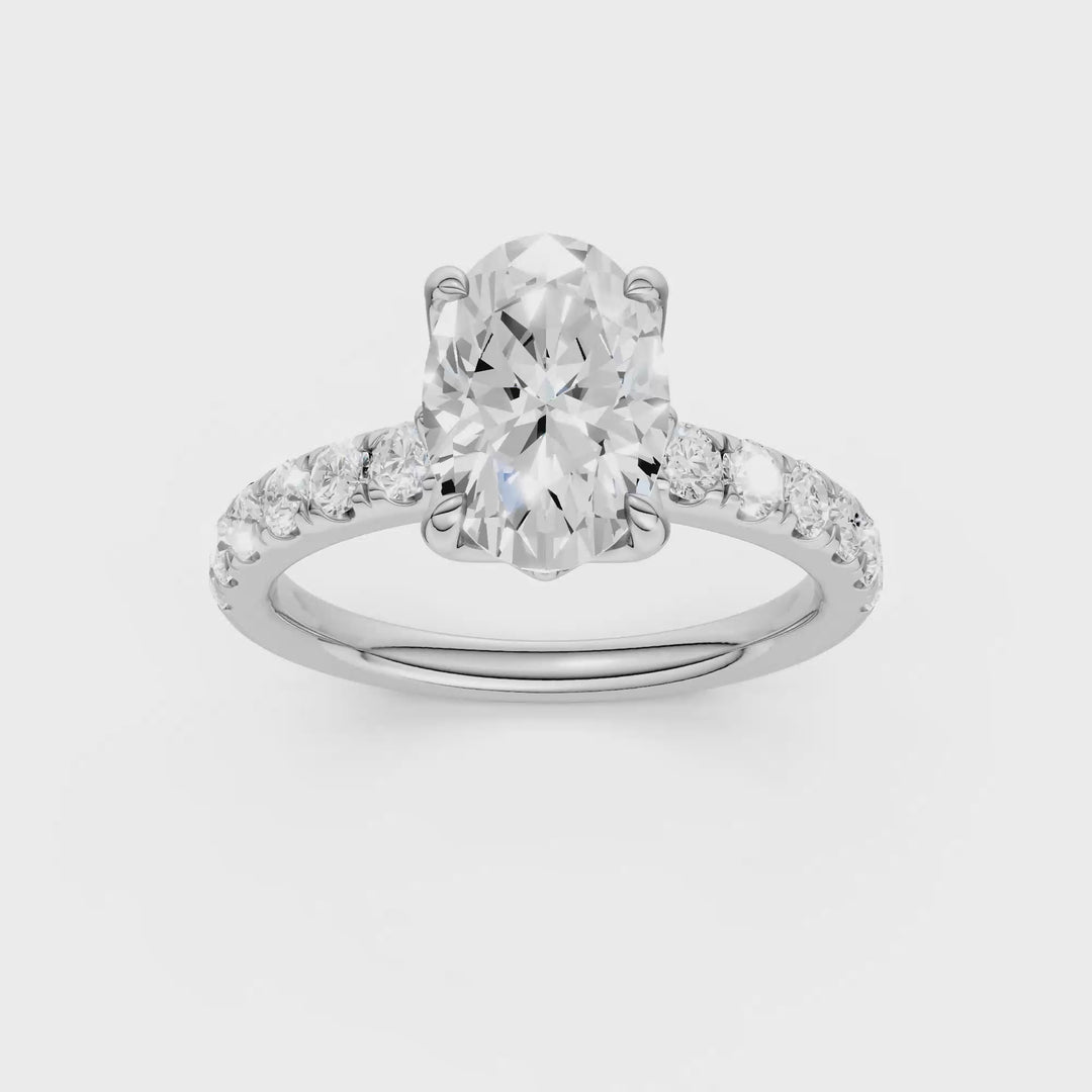 Tulip Head Engagement Ring (Oval) in 14K White Gold – Silvadi Jewelry Aurora CO
