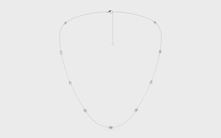 Diamond Station Necklace (Round) in 14K White Gold – Silvadi Jewelry Aurora CO