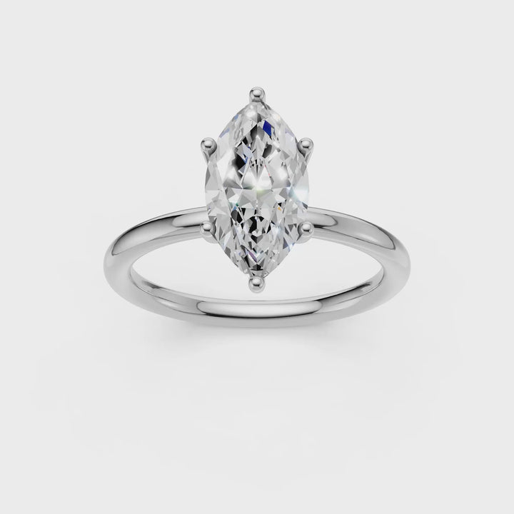 Hidden Halo Plain Shank Engagement Ring (Marquise) in 14K White Gold – Silvadi Jewelry Aurora CO