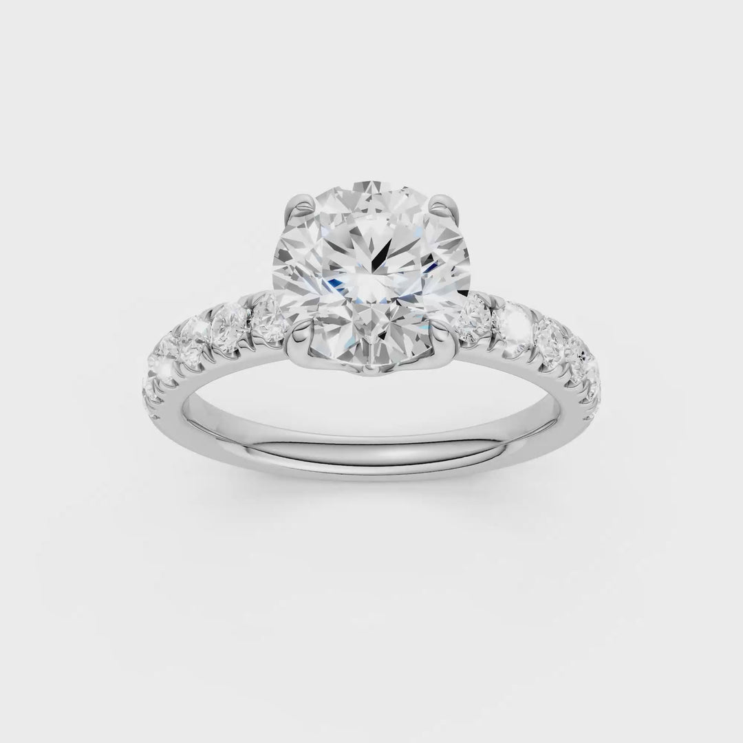 Tulip Head Engagement Ring (Round) in 14K White Gold – Silvadi Jewelry Aurora CO
