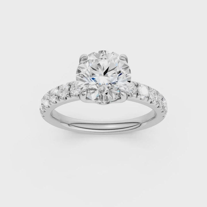 Tulip Head Engagement Ring (Round) in 14K White Gold – Silvadi Jewelry Aurora CO