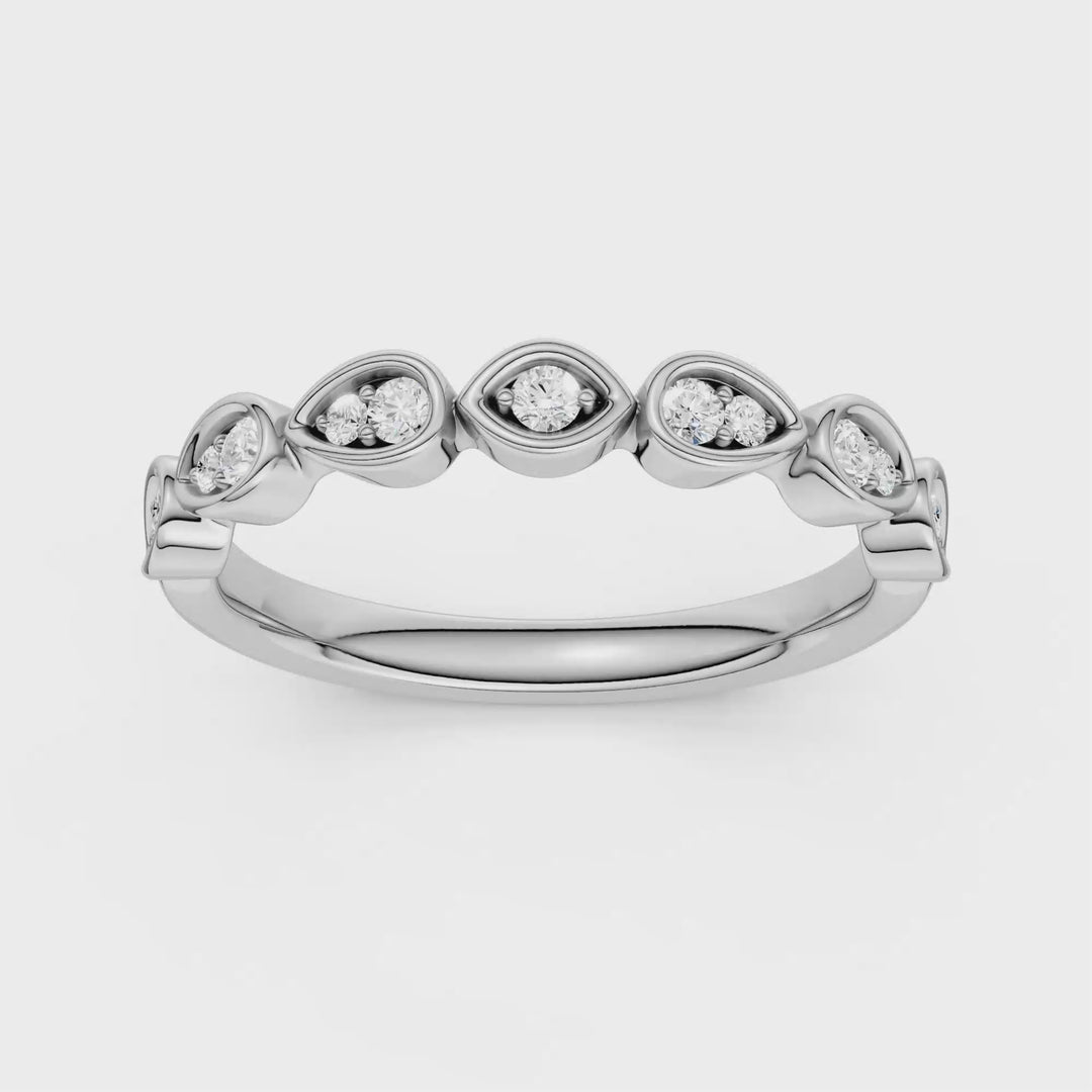 Matching Band for Trellis Shank Engagement Ring (Round) in 14K White Gold – Silvadi Jewelry Aurora CO