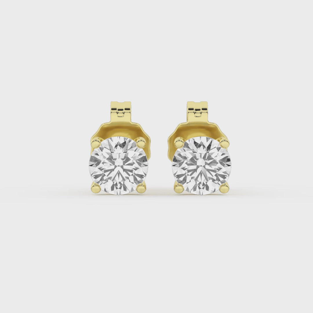 Stud Earrings (Round) in 14K Yellow Gold – Silvadi Jewelry Aurora CO
