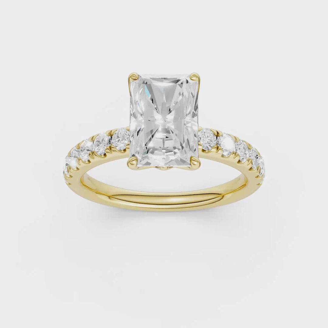 Tulip Head Engagement Ring (Radiant) in 14K Yellow Gold – Silvadi Jewelry Aurora CO