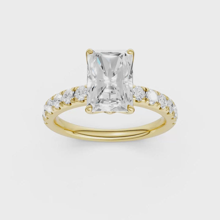 Tulip Head Engagement Ring (Radiant) in 14K Yellow Gold – Silvadi Jewelry Aurora CO