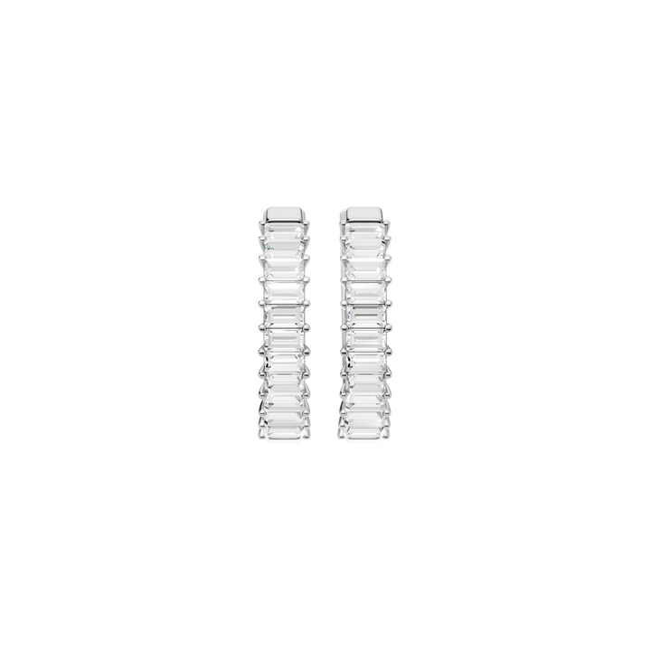 Prong-Set Huggies Hoop Earrings (Baguette) in 14K White Gold – Silvadi Jewelry Aurora CO