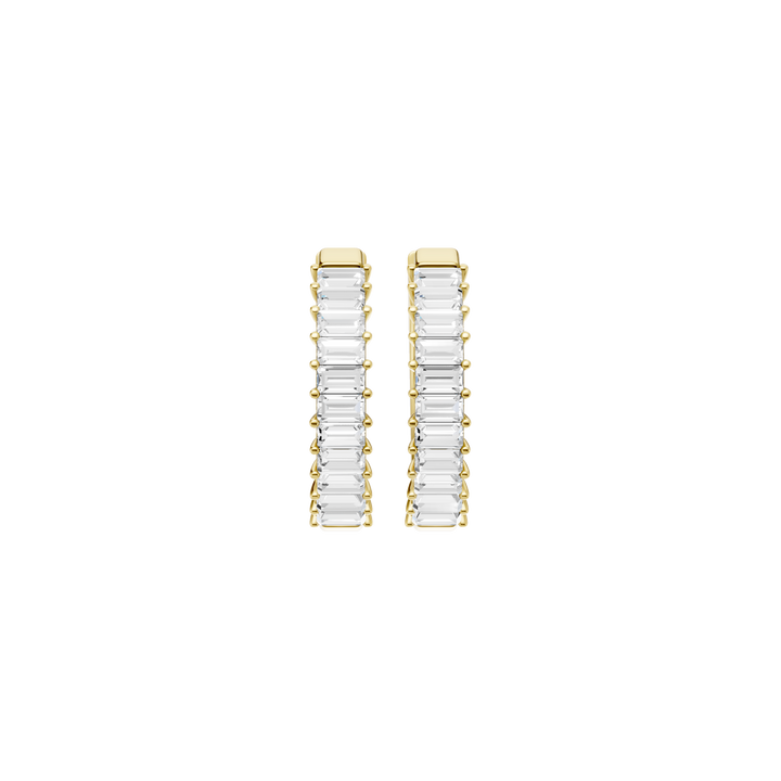 Prong-Set Huggies Hoop Earrings (Baguette) in 14K Yellow Gold – Silvadi Jewelry Aurora CO