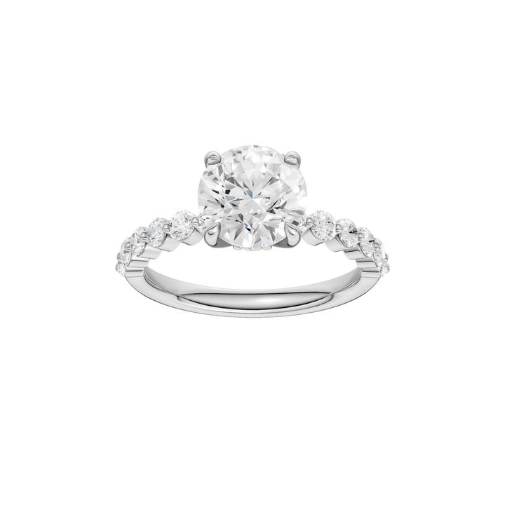 Classic Single Shared-Prong Engagement Ring (Round) in 14K White Gold – Silvadi Jewelry Aurora CO
