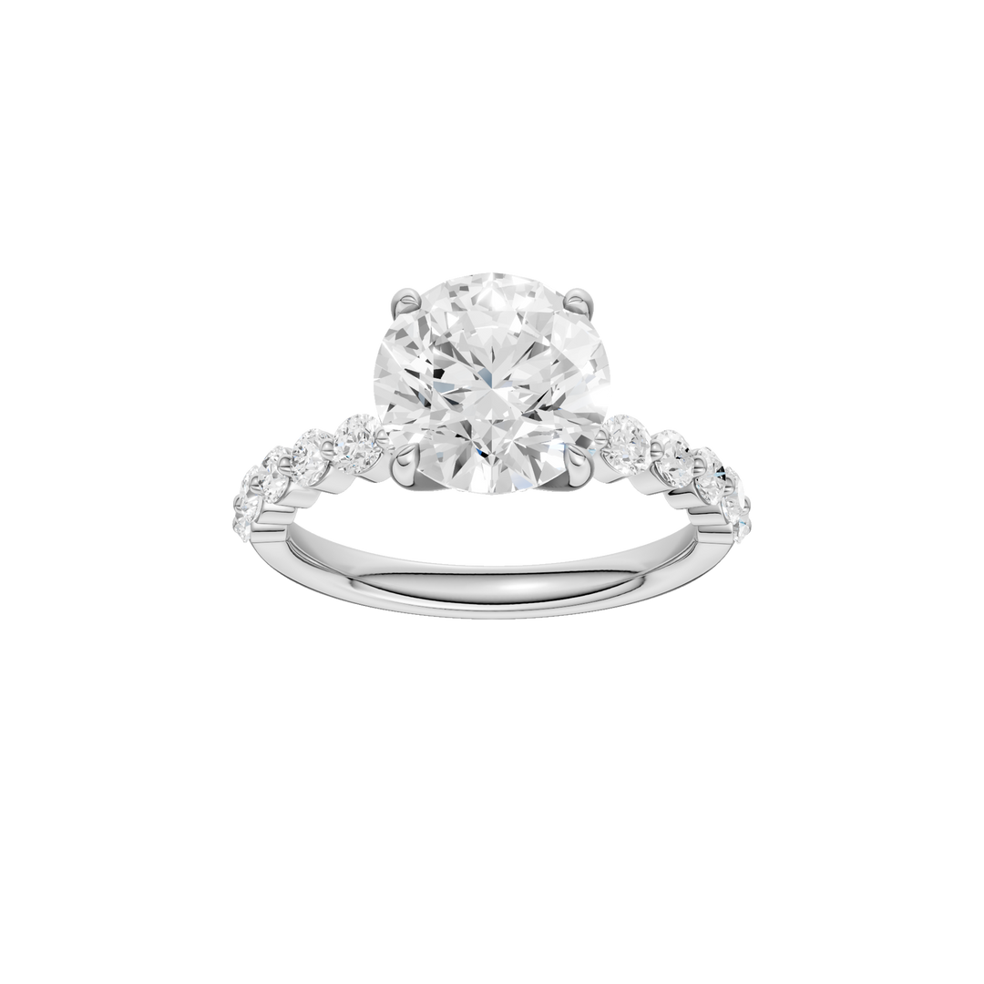 Classic Single Shared-Prong Engagement Ring (Round) in 14K White Gold – Silvadi Jewelry Aurora CO