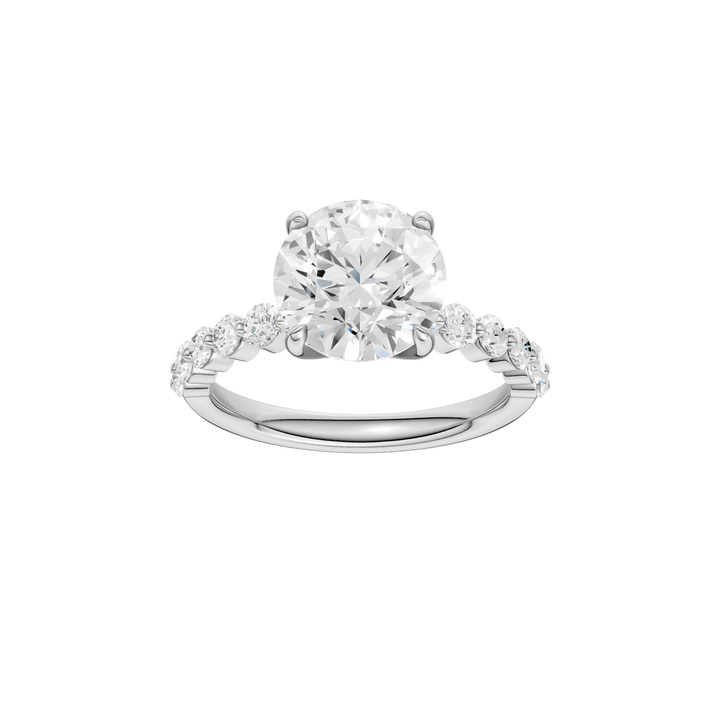 Classic Single Shared-Prong Engagement Ring (Round) in 14K White Gold – Silvadi Jewelry Aurora CO