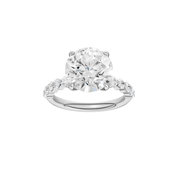 Classic Single Shared-Prong Engagement Ring (Round) in 14K White Gold – Silvadi Jewelry Aurora CO
