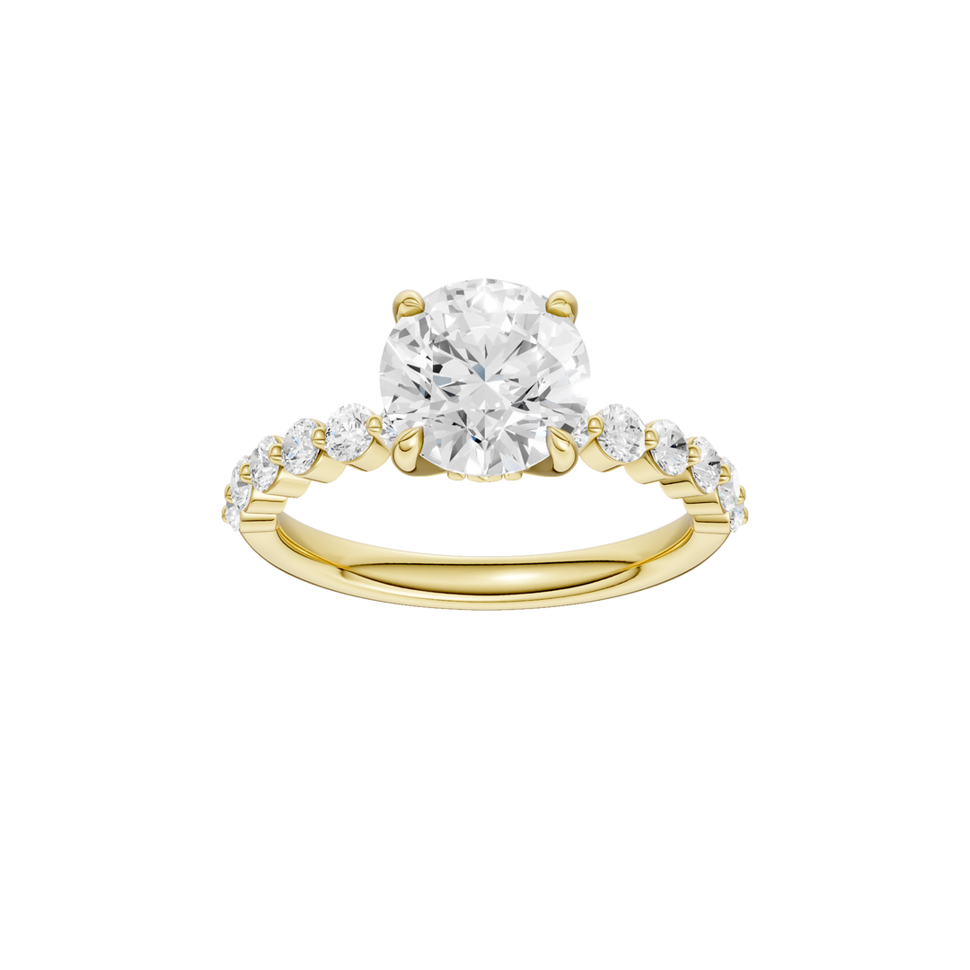 Classic Single Shared-Prong Engagement Ring (Round) in 14K Yellow Gold – Silvadi Jewelry Aurora CO