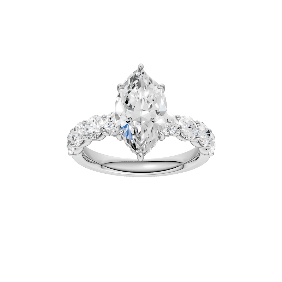 Semi Eternity Engagement Ring (Marquise) in 14K White Gold – Silvadi Jewelry Aurora CO
