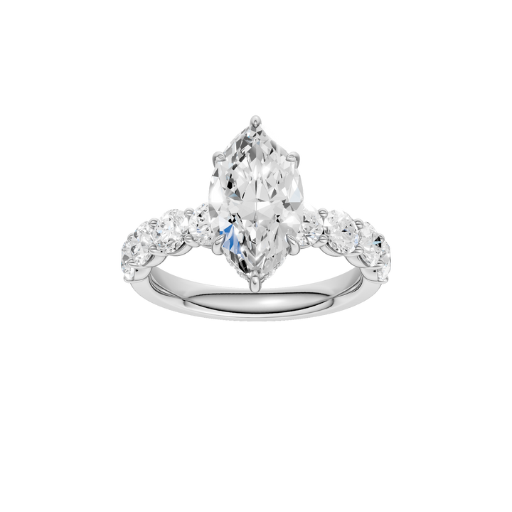 Semi Eternity Engagement Ring (Marquise) in 14K White Gold – Silvadi Jewelry Aurora CO