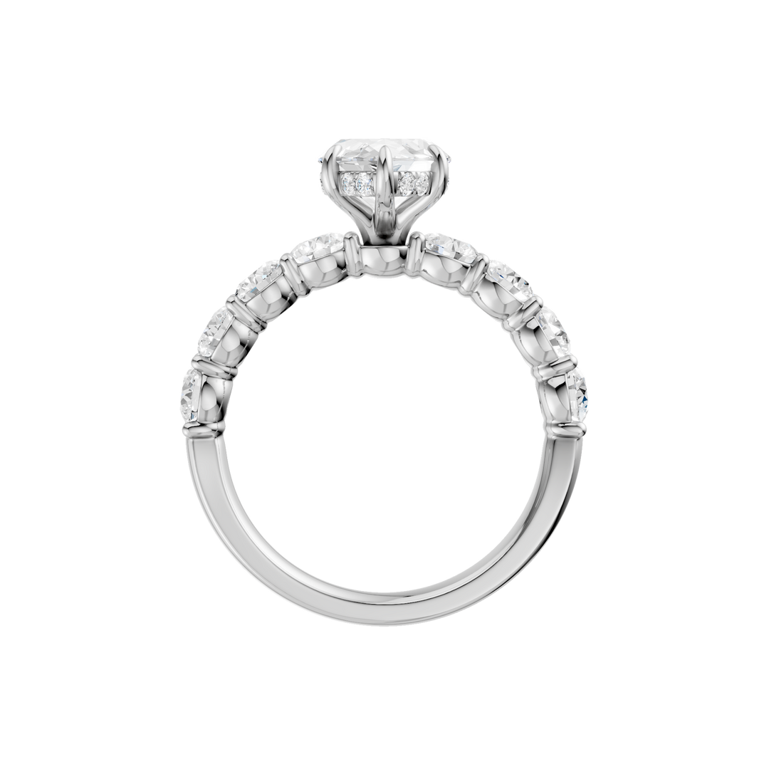 Semi Eternity Engagement Ring (Marquise) in 14K White Gold – Silvadi Jewelry Aurora CO