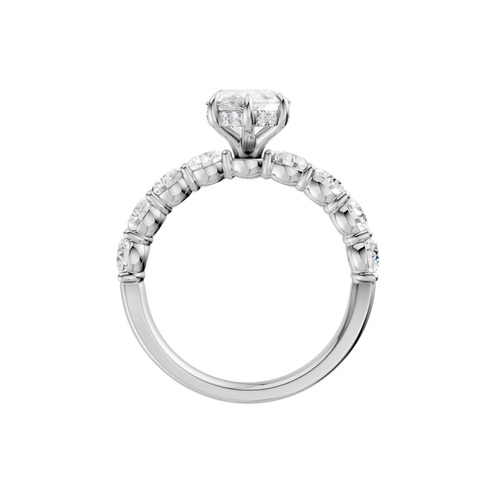Semi Eternity Engagement Ring (Marquise) in 14K White Gold – Silvadi Jewelry Aurora CO