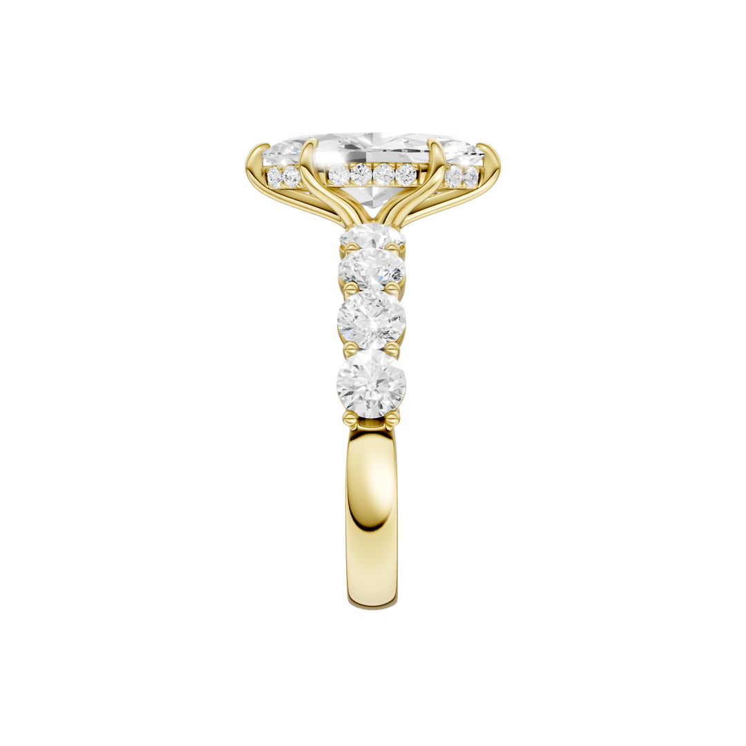 Semi Eternity Engagement Ring (Marquise) in 14K Yellow Gold – Silvadi Jewelry Aurora CO