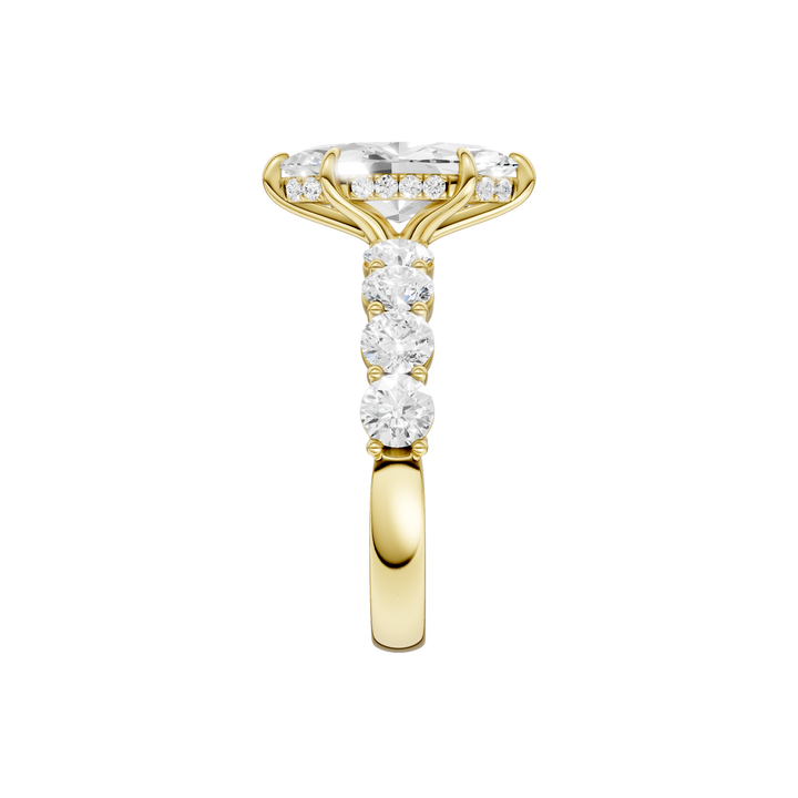 Semi Eternity Engagement Ring (Marquise) in 14K Yellow Gold – Silvadi Jewelry Aurora CO