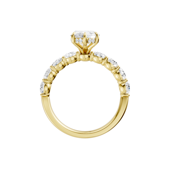 Semi Eternity Engagement Ring (Marquise) in 14K Yellow Gold – Silvadi Jewelry Aurora CO