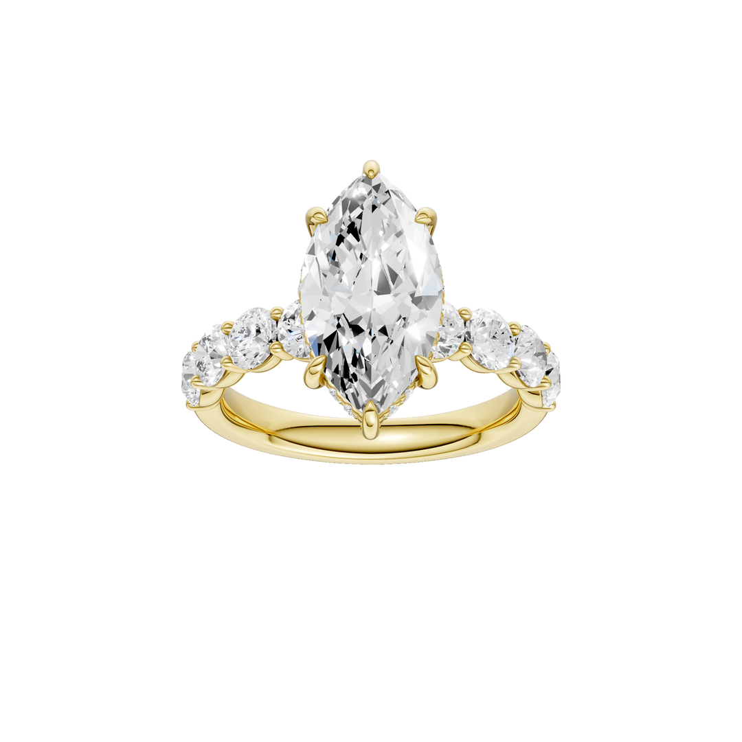 Semi Eternity Engagement Ring (Marquise) in 14K Yellow Gold – Silvadi Jewelry Aurora CO