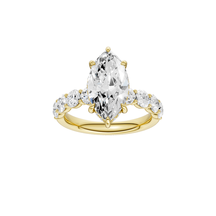 Semi Eternity Engagement Ring (Marquise) in 14K Yellow Gold – Silvadi Jewelry Aurora CO