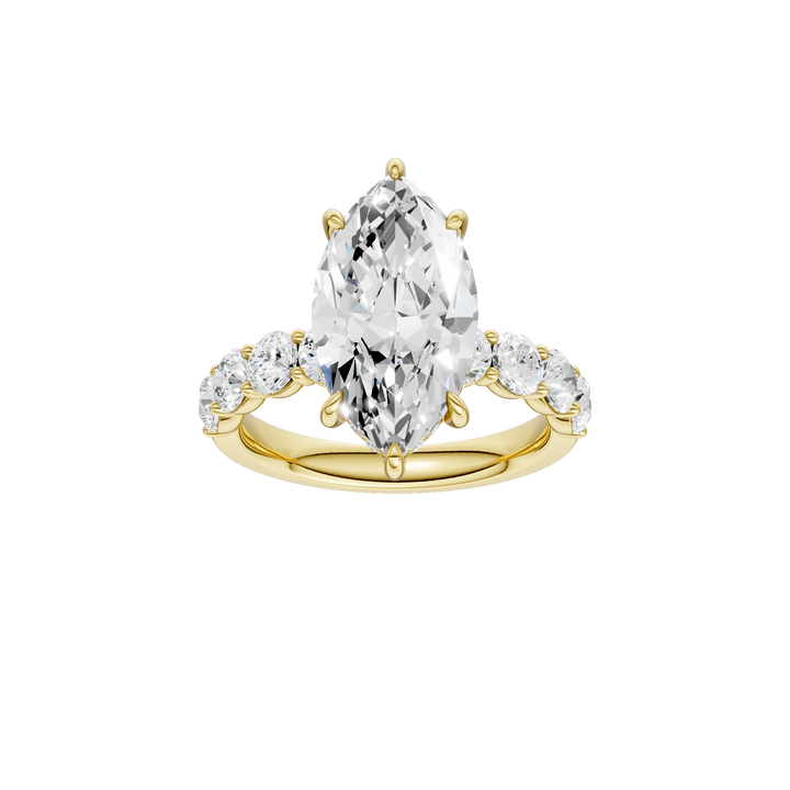 Semi Eternity Engagement Ring (Marquise) in 14K Yellow Gold – Silvadi Jewelry Aurora CO