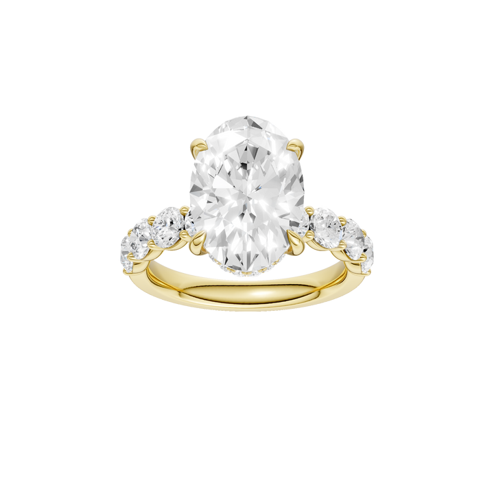 Semi Eternity Engagement Ring (Oval) in 14K Yellow Gold – Silvadi Jewelry Aurora CO