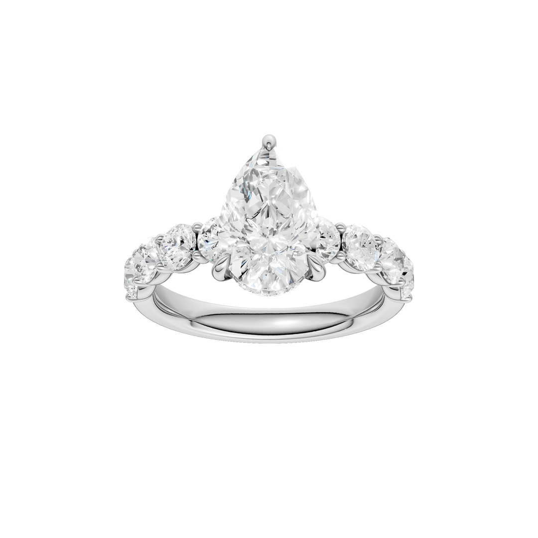 Semi Eternity Engagement Ring (Pear) in 14K White Gold – Silvadi Jewelry Aurora CO