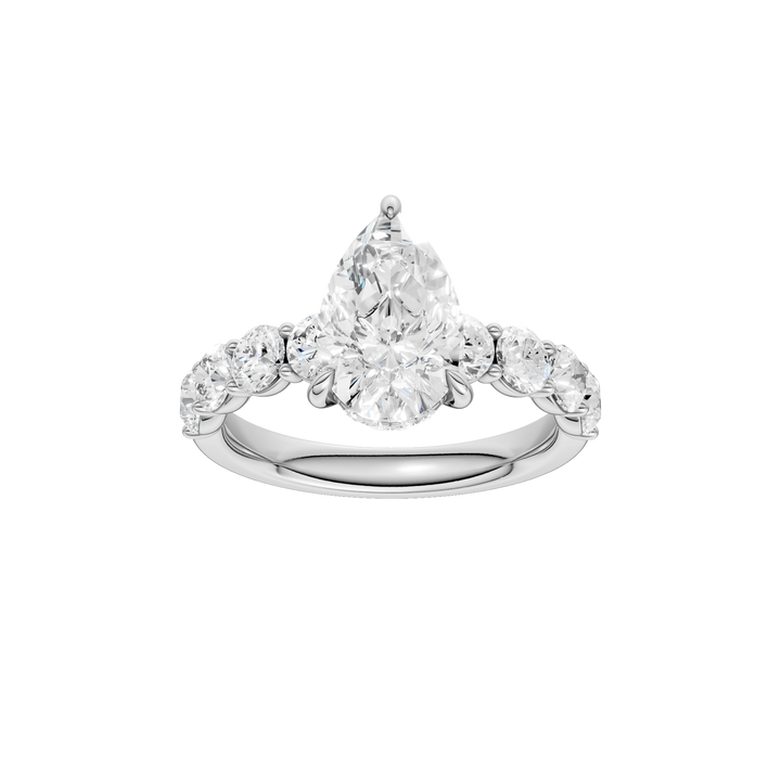 Semi Eternity Engagement Ring (Pear) in 14K White Gold – Silvadi Jewelry Aurora CO