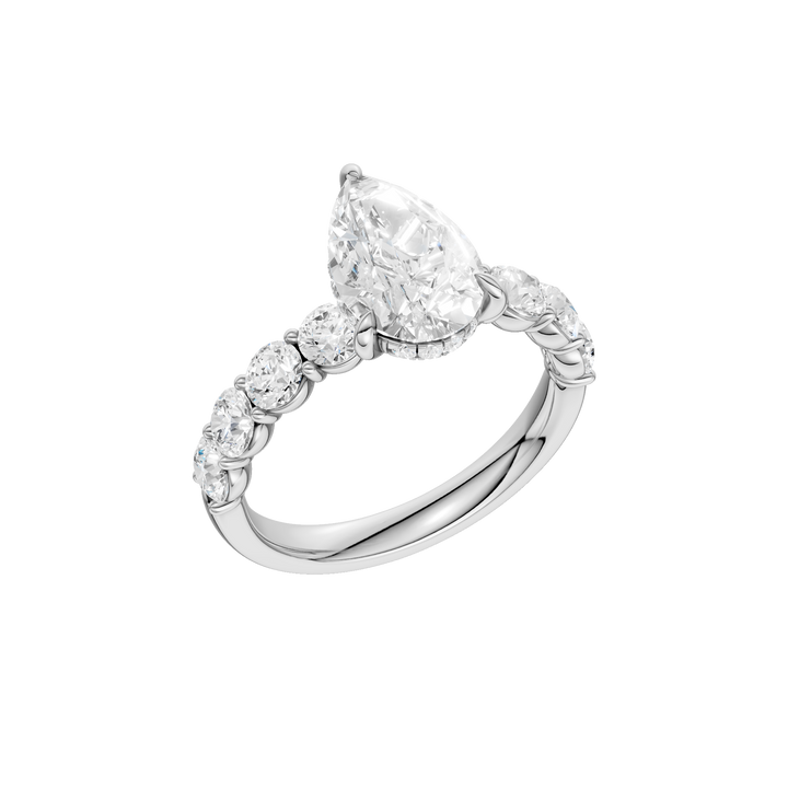 Semi Eternity Engagement Ring (Pear) in 14K White Gold – Silvadi Jewelry Aurora CO