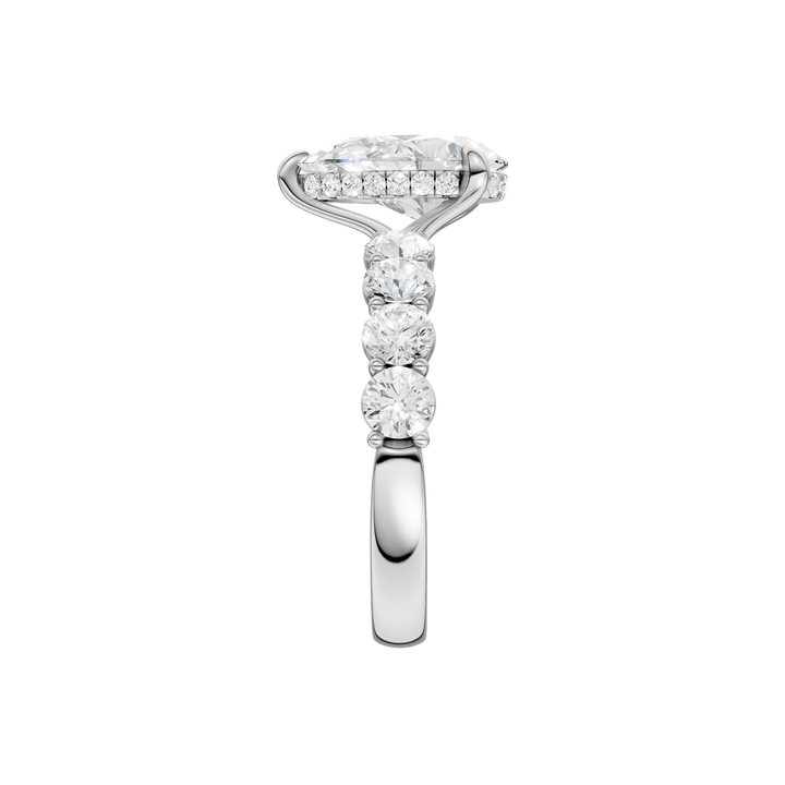 Semi Eternity Engagement Ring (Pear) in 14K White Gold – Silvadi Jewelry Aurora CO