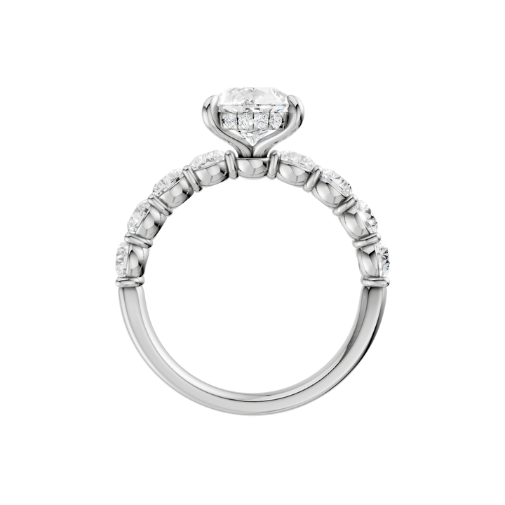 Semi Eternity Engagement Ring (Pear) in 14K White Gold – Silvadi Jewelry Aurora CO